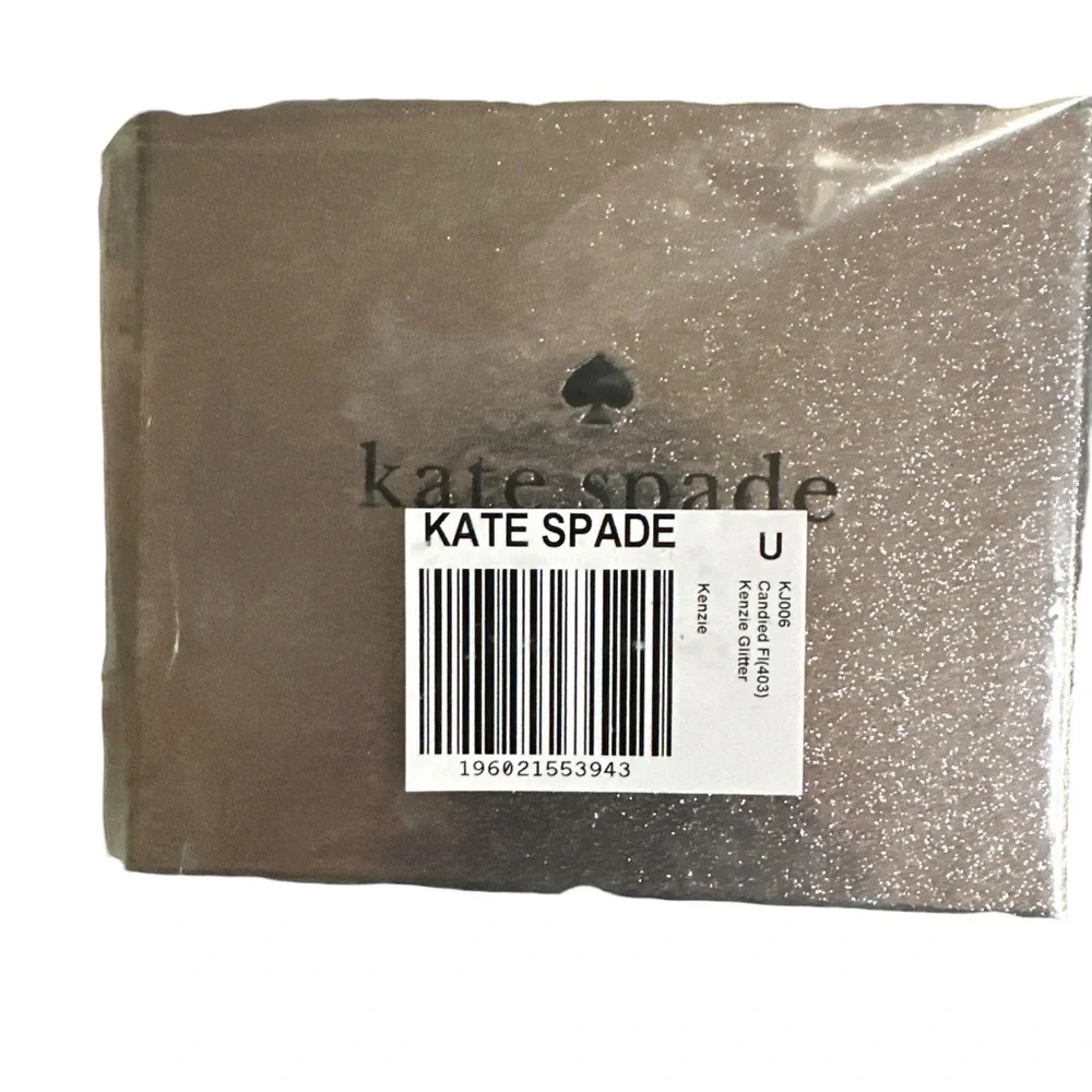 ⭐ Kate Spade Glitter Card Case – Kenzie Gilt Mix Silver Metallic
